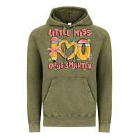 Vintage Olive little miss 100 days smarter Vintage Hoodie - MaliasSmallBusiness