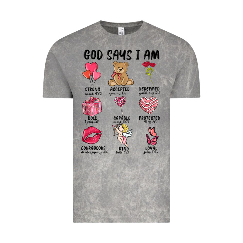 God Says I Am Valentine's Day Vintage Tee by MaliasSmallBusiness | Teevron