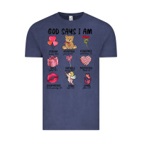 Vintage Denim god says i am valentine's day Vintage Tee - MaliasSmallBusiness