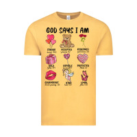 Vintage Mustard god says i am valentine's day Vintage Tee - MaliasSmallBusiness