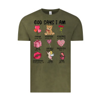 Vintage Olive god says i am valentine's day Vintage Tee - MaliasSmallBusiness