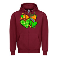 Burgundy st patricks day hearts png Zipper Hoodie - NancyCooperArtShop
