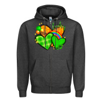 Charcoal Heather st patricks day hearts png Zipper Hoodie - NancyCooperArtShop