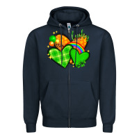Navy st patricks day hearts png Zipper Hoodie - NancyCooperArtShop