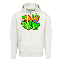 Oatmeal Heather st patricks day hearts png Zipper Hoodie - NancyCooperArtShop