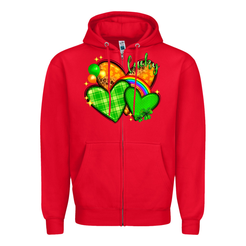 St Patricks Day Hearts Png Zipper Hoodie by NancyCooperArtShop | Teevron