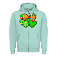 Seafoam st patricks day hearts png Zipper Hoodie - NancyCooperArtShop
