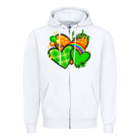 White st patricks day hearts png Zipper Hoodie - NancyCooperArtShop