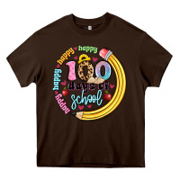 Chocolate Brown happy 100 days of school Heavy Core Tee - Artiststas