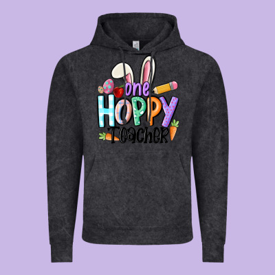 One Hoppy Teacher Vintage Hoodie Designed By Maliassmallbusiness