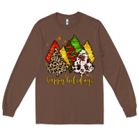 Chestnut happy holidays with christmas tree Long Sleeve Tee - MaliasSmallBusiness