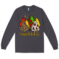 Smoke happy holidays with christmas tree Long Sleeve Tee - MaliasSmallBusiness