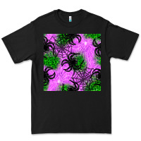 Black halloween spider green leopard seamless pattern Premium Tee - BundleAndBundleShop