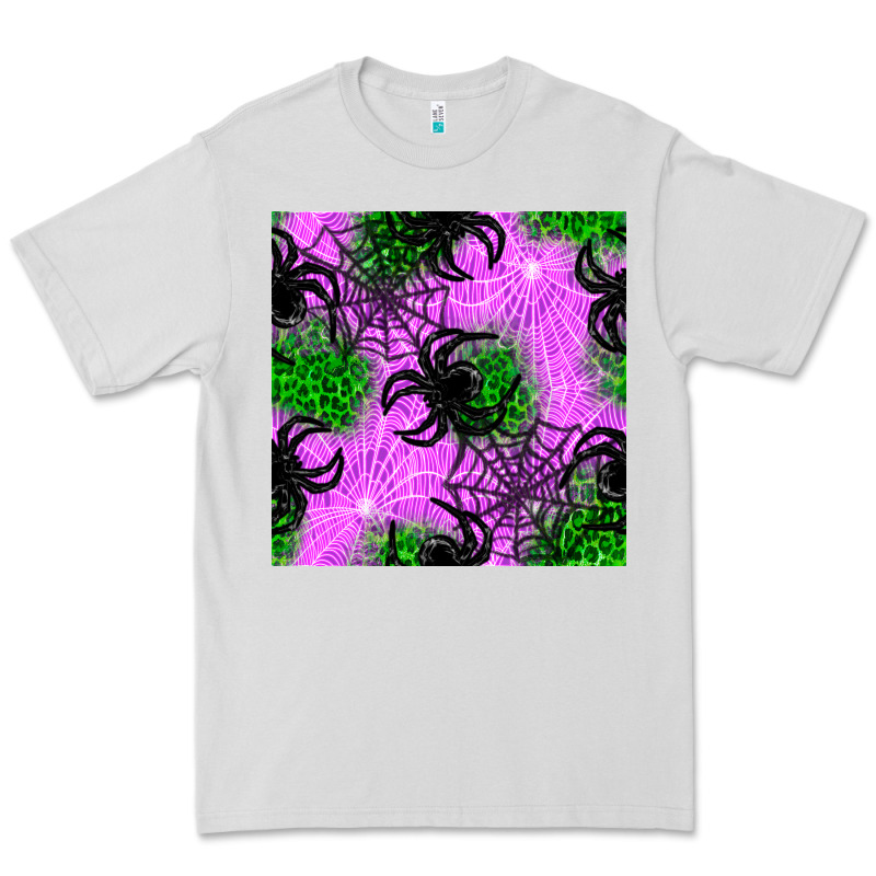Halloween Spider Green Leopard Seamless Pattern Premium Tee by BundleAndBundleShop | Teevron