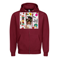 Burgundy afro teacher life Zipper Hoodie - NancyCooperArtShop