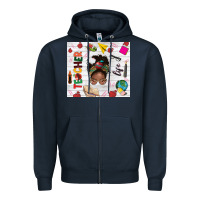 Navy afro teacher life Zipper Hoodie - NancyCooperArtShop