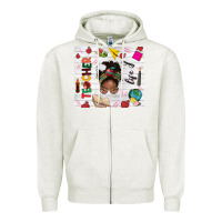Oatmeal Heather afro teacher life Zipper Hoodie - NancyCooperArtShop