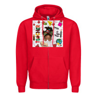 Red afro teacher life Zipper Hoodie - NancyCooperArtShop