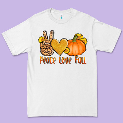 Peace Love Fall Premium Tee Designed By Adodesignshop