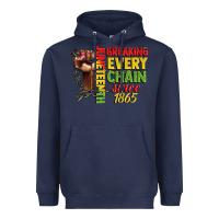 Navy juneteenth breaking every chain since 1865 woman f Heavyweight Hoodie - CowGirlArtShop