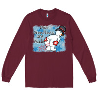 Burgundy how snowflakes are made winter christmas Long Sleeve Tee - MaliasSmallBusiness