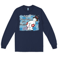 Navy how snowflakes are made winter christmas Long Sleeve Tee - MaliasSmallBusiness
