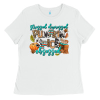 White stressed depressed pumpkin spice obsessed Ladies Tee - AdoDesignShop