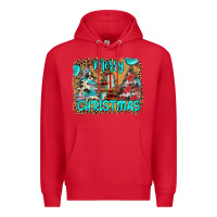 Red merry christmas Premium Hoodie - JahusDesignShop