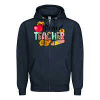 Navy blessed teacher Zipper Hoodie - NancyCooperArtShop