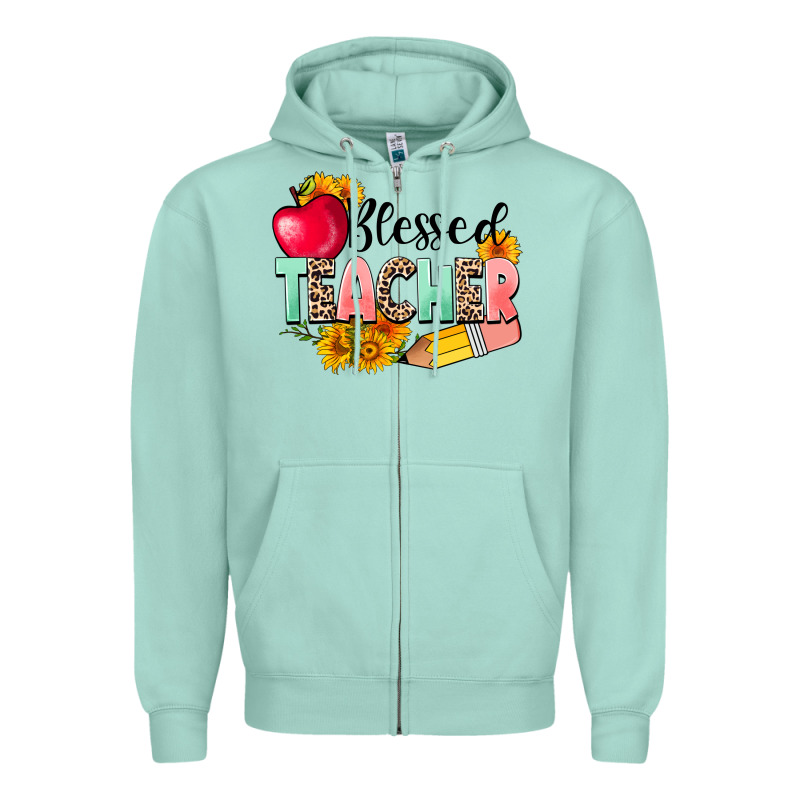 Blessed Teacher Zipper Hoodie by NancyCooperArtShop | Teevron