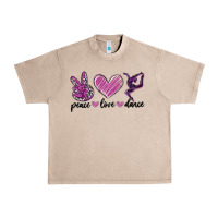 French Oak peace love dance Urban Heavy Tee - MaliasSmallBusiness