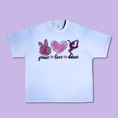 Peace Love Dance Urban Heavy Tee Designed By Maliassmallbusiness