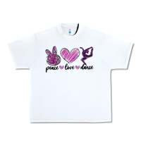 White peace love dance Urban Heavy Tee - MaliasSmallBusiness