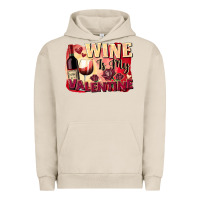 Pigment French Oak Wine İs My Valentine Fa Urban Hoodie - FaDigitalArtStudio
