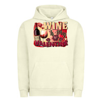 Pigment Pistachio Wine İs My Valentine Fa Urban Hoodie - FaDigitalArtStudio
