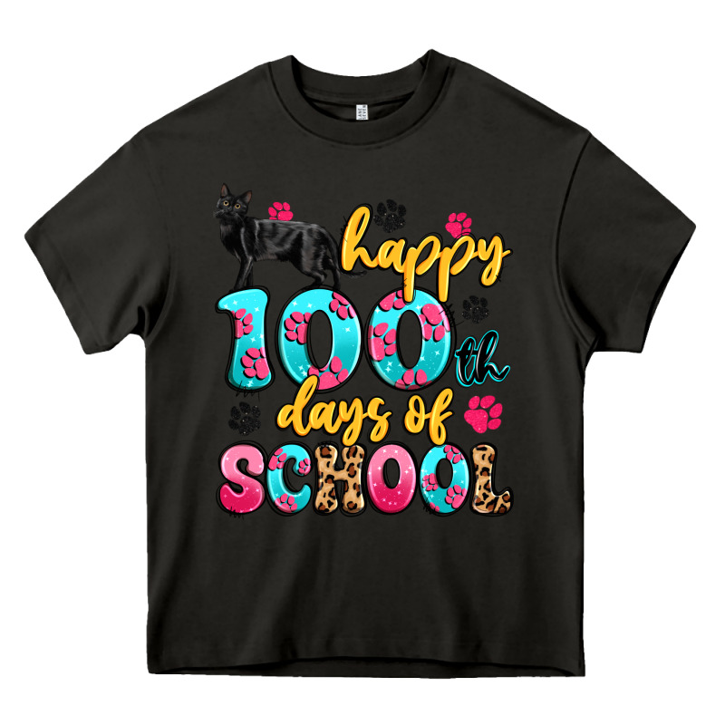 Happy 100th Days Of School Cat Heavy Core Tee by Artiststas | Teevron