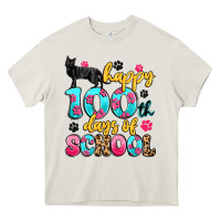 Cream happy 100th days of school cat Heavy Core Tee - Artiststas