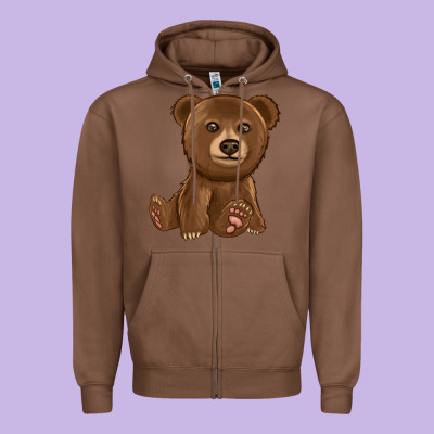 Bear Zipper Hoodie Designed By Texasbilliewilder