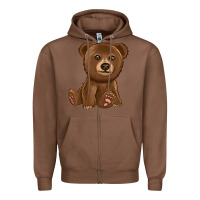 Chestnut bear Zipper Hoodie - texasbilliewilder