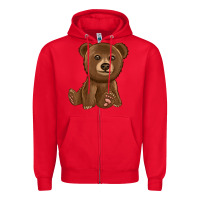 Red bear Zipper Hoodie - texasbilliewilder