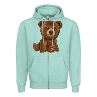 Seafoam bear Zipper Hoodie - texasbilliewilder