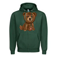 Sports Green bear Zipper Hoodie - texasbilliewilder