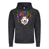Vintage Black mardi gras hat husky Vintage Hoodie - RanaPortraitStore