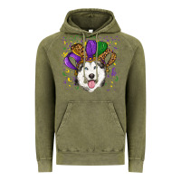 Vintage Olive mardi gras hat husky Vintage Hoodie - RanaPortraitStore