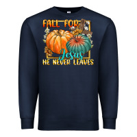 Navy fall for jesus he never fails Premium Sweatshirt - CowGirlArtShop
