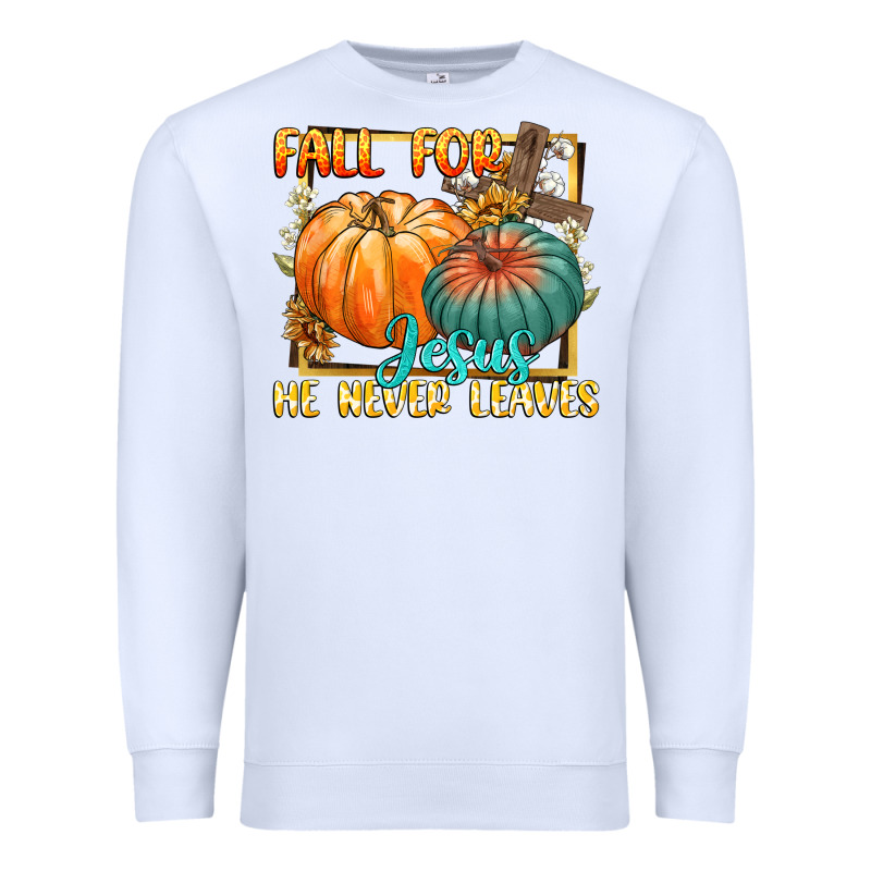 Fall For Jesus He Never Fails Premium Sweatshirt by CowGirlArtShop | Teevron