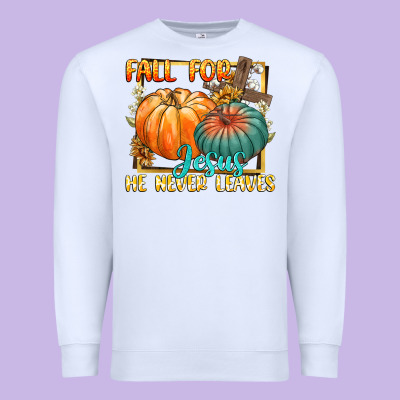Fall For Jesus He Never Fails Premium Sweatshirt Designed By Cowgirlartshop