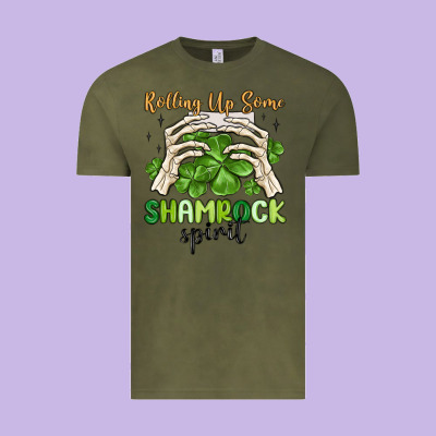 Rolling Up Some Shamrock Spirit Vintage Tee Designed By Maliassmallbusiness