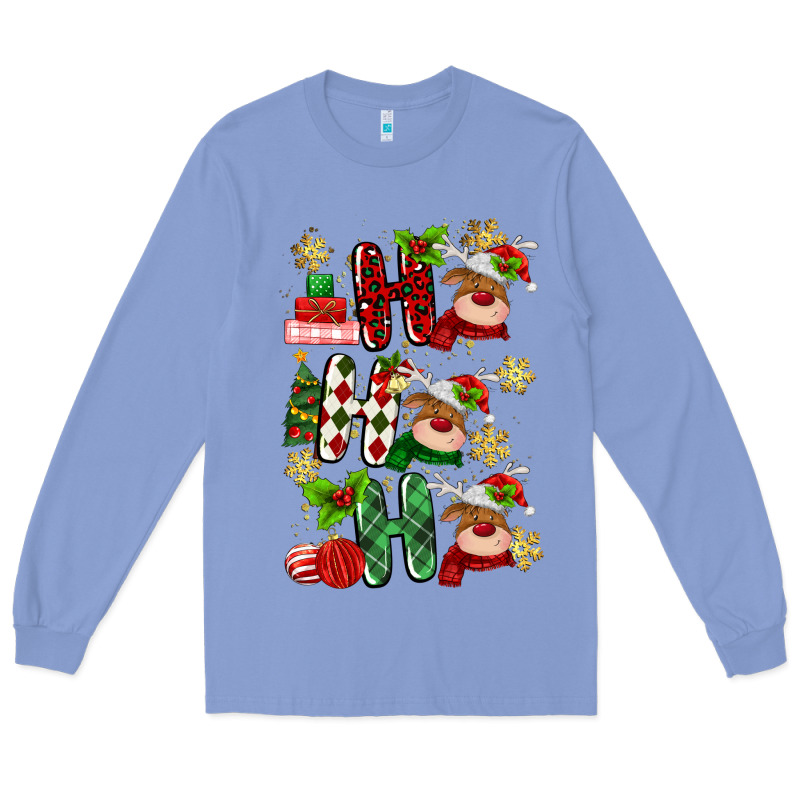 Ho Ho Ho Reindeer Long Sleeve Tee by MaliasSmallBusiness | Teevron