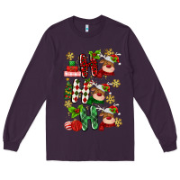 Plum ho ho ho reindeer Long Sleeve Tee - MaliasSmallBusiness